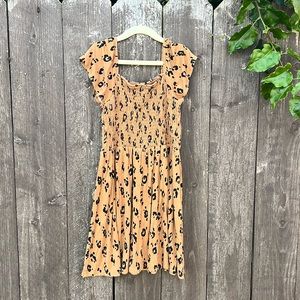 1901 Cheetah animal print smock dress